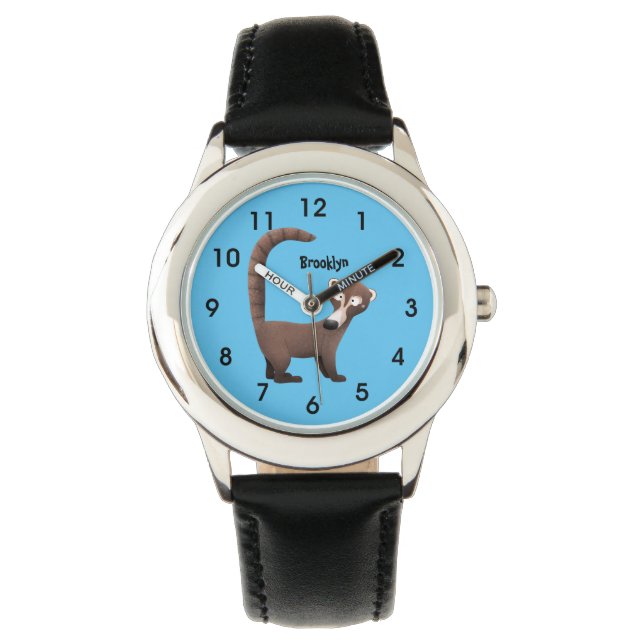 Montre Illustration drôle curieuse de dessin animé de coa (devant)