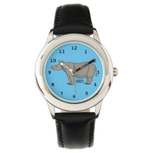 Montre Illustration du rhinocéros de Javan