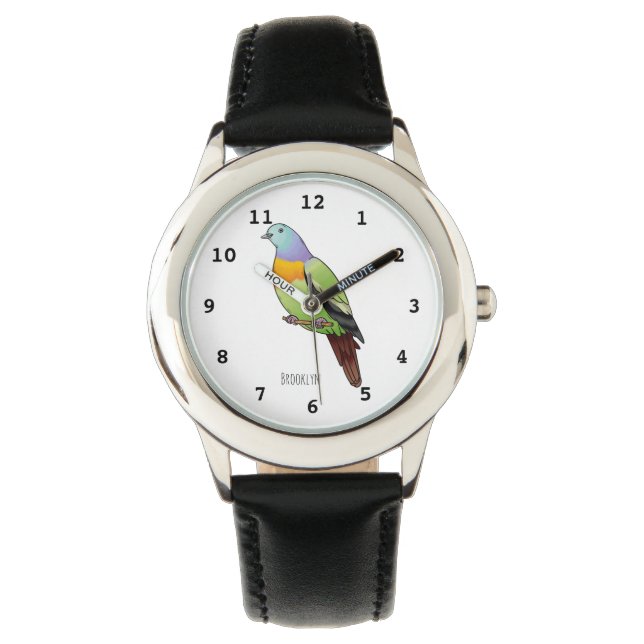 Montre Illustration d'un pigeon à cou rose (devant)