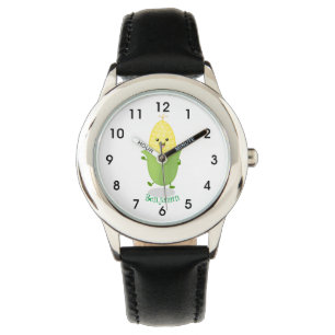 Montre Illustration d'une caricature de maïs joyeux