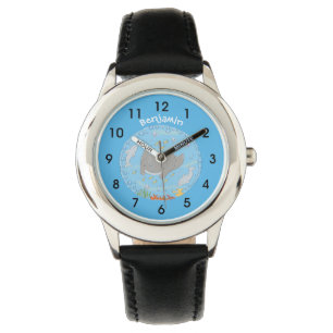 Montre Illustration d'une mignonne raie manta et de bulle