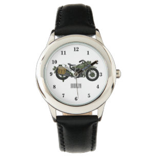 Montre Illustration d'une moto de croiseur militaire