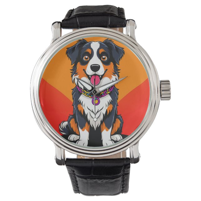 Montre Illustration Joyful Cartoon Dog (devant)