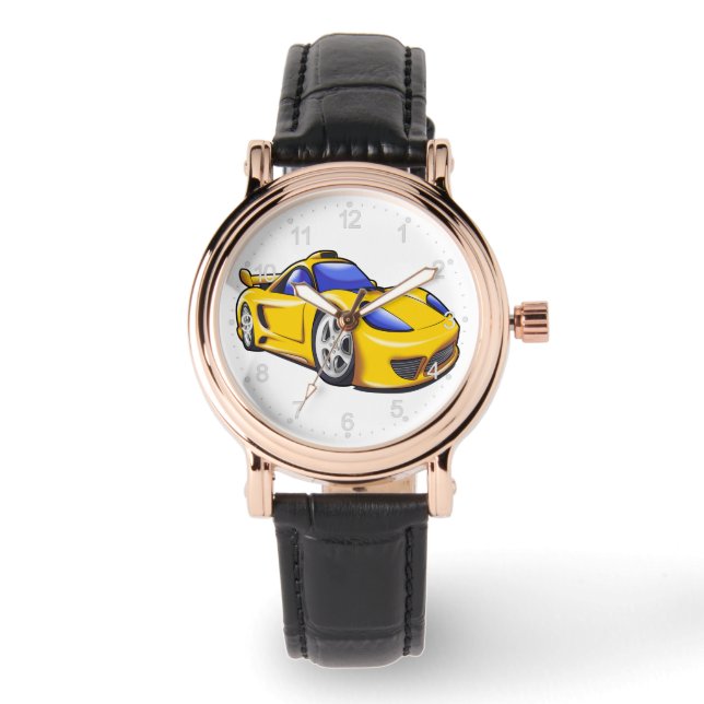 Montre Illustration supercar jaune|Choisir la couleur arr (Recto)