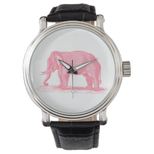 Montre Illustration vintage d'éléphants de 1800s