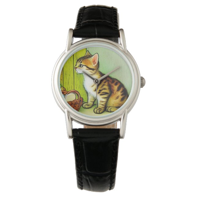 Montre Illustration vintage Tabby Cat (devant)