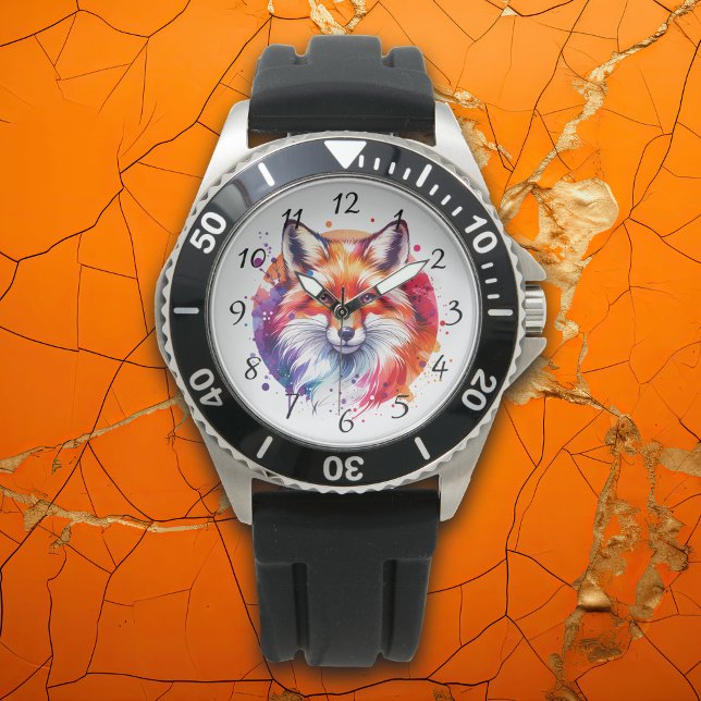 Montre Illustration Watercolor Fox (Créateur téléchargé)