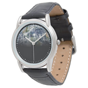 Montre Image Mosaïque De La Planète Terre Avec 3 Ouragans