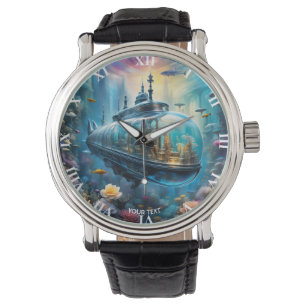 Montre Imaginaire Cute Vivid Verre Sous-marin Fleurs