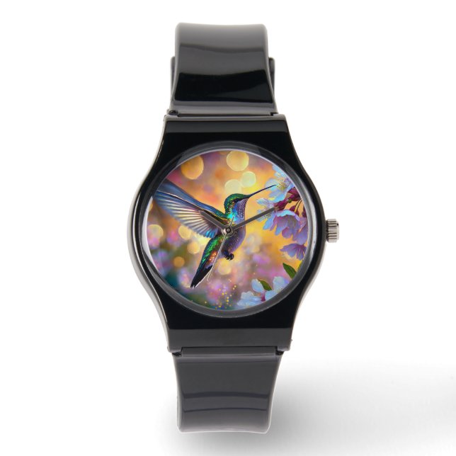 Montre Imaginaire de cerisier en fleurs Hummingbird (Recto)