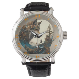 Montre Imaginaire Fleurs Vivides mignonnes Assistant Wolf