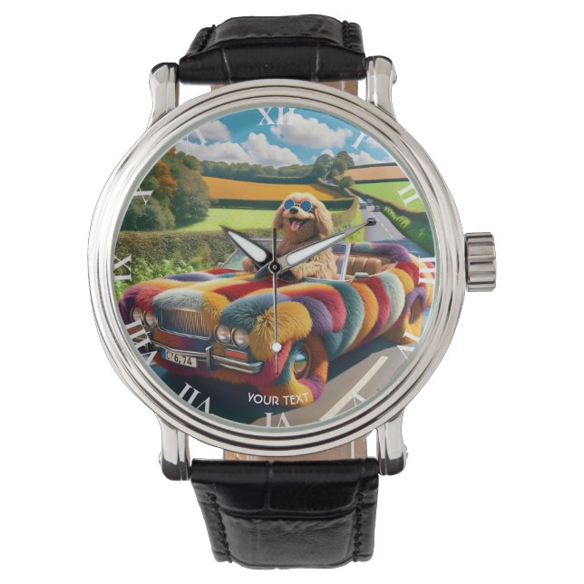 Montre Imaginaire jolie voiture de chien de tapis (devant)