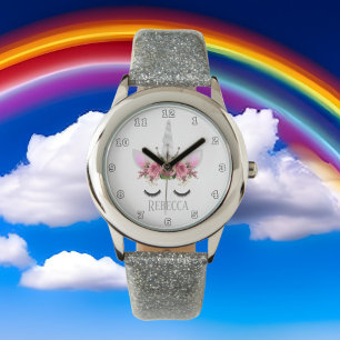 Montre Imaginaire licorne argent princesse face nom montr