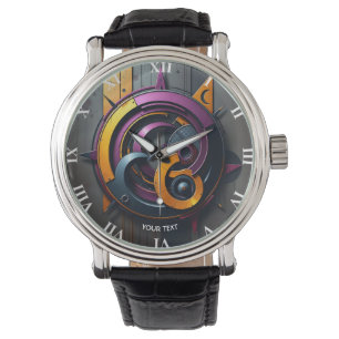 Montre Imaginaire mignon Abstrait orange violet
