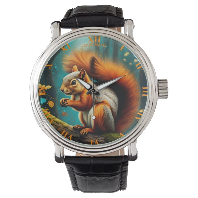 Montre Imaginaire mignon Vivid Majestic écureuil rouge (devant)