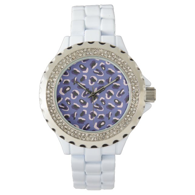 Montre Impression d'animal abstrait violet (devant)
