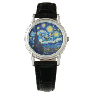 Montre Impression d'art inspirée de la nuit étoilée tourb