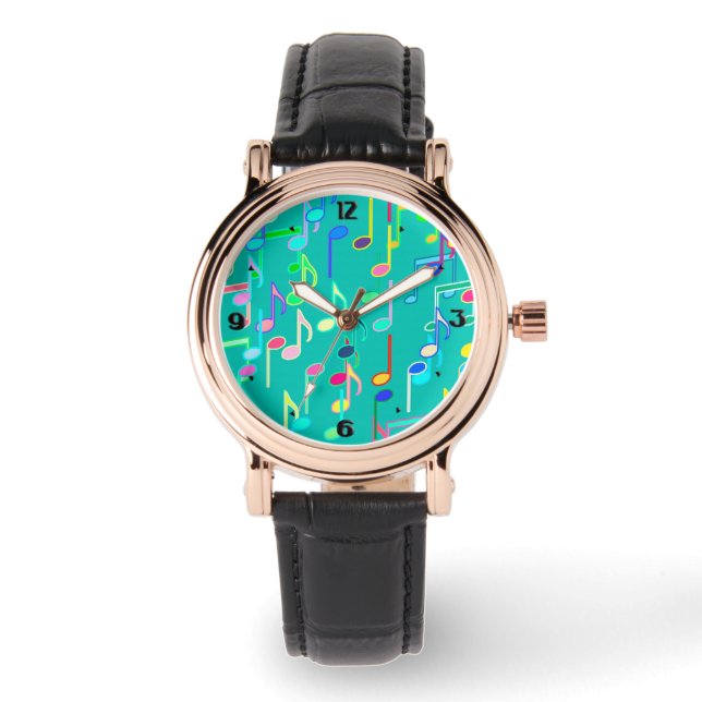 Montre Impression musicale - turquoise, multi (Recto)