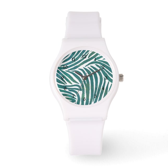 Montre Impression Zebra turquoise (Recto)