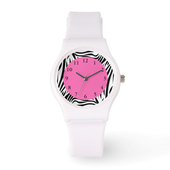 Montre Impression Zèbre noir et blanc (Recto)