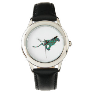 Montre Imprimé brun et sarcelle léopard