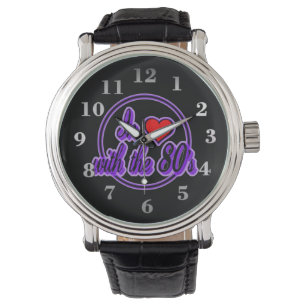 Montre In Love With The 80's Retro Purple Logo Watch