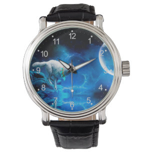 Montre Indian wolf and the full moon