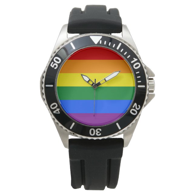 Montre Indicateur Gay pride arc-en-ciel (devant)