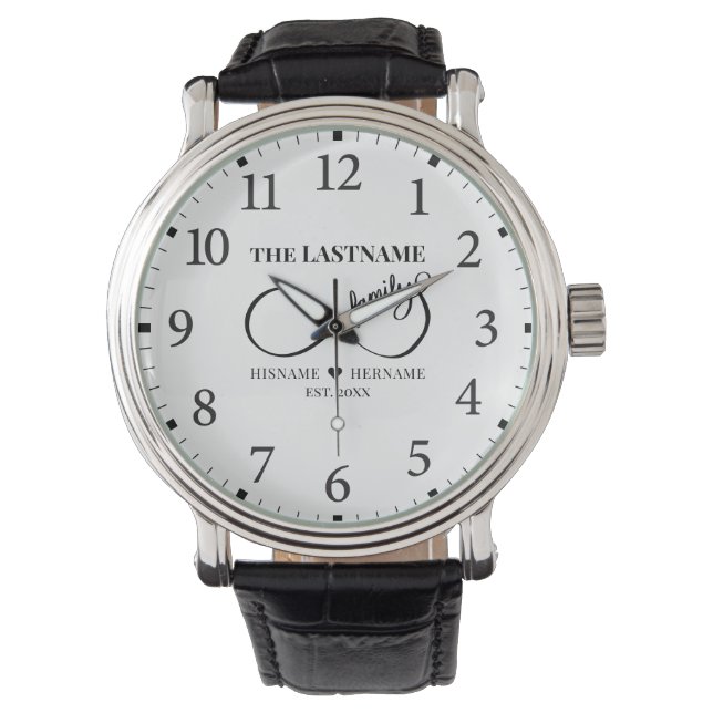 Montre Infinity Personalized Family Name and Est. Date (devant)