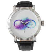 Infinity with purple feather