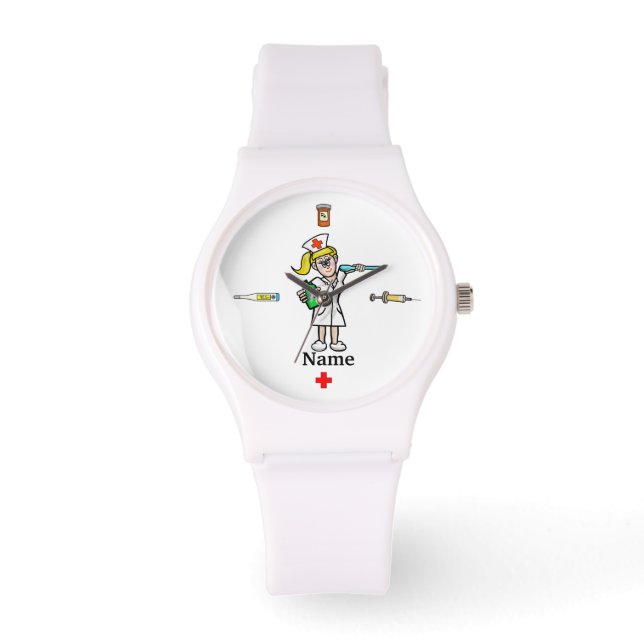 Montre Infirmière avec grande cuillère et surveillance mé (Recto)