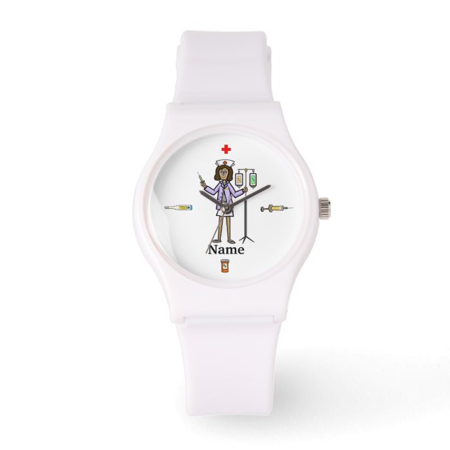 Montre Infirmière avec Sacs IV et seringue (Recto)