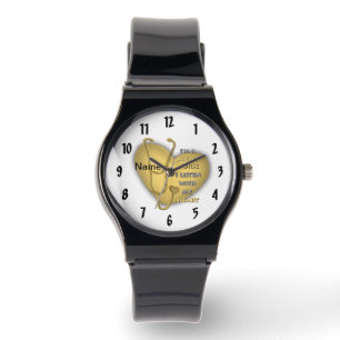 Montre Infirmière de nuit du coeur jaune