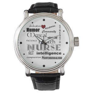 Montre Infirmière en santé mentale Pride-Attributs/Coeur 