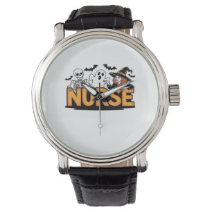 Montre Infirmière - Halloween - avec fantôme, sorcière et