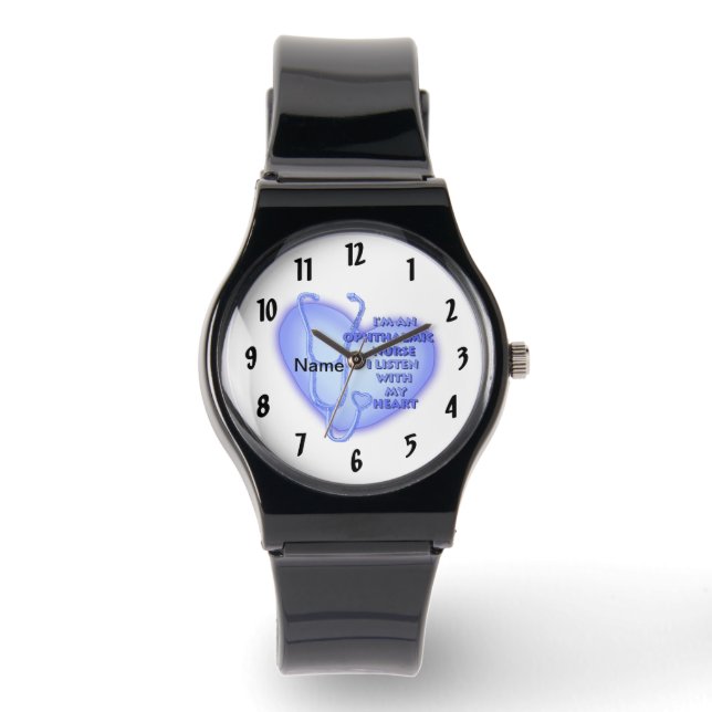 Montre Infirmière ophtalmique du Coeur bleu (Recto)