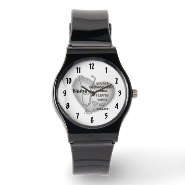Montre Infirmière orthopédique du coeur gris (Recto)