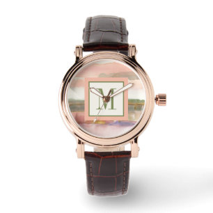 Montre Influence du monogramme   de culture d'or de ligne