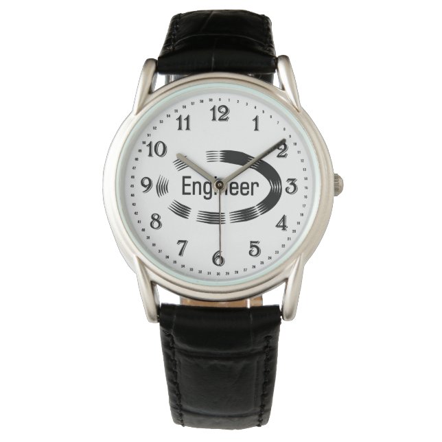 Montre Ingénieur noir ovale (devant)