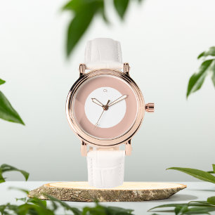 Montre Initiales Dusty rose personnalisées eWatch