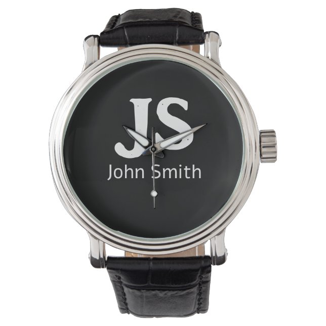 Montre Initiales personnelles personnalisables (devant)