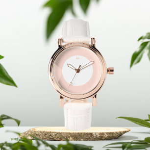 Montre Initiales rose rose Dusty personnalisées eWatch Wa