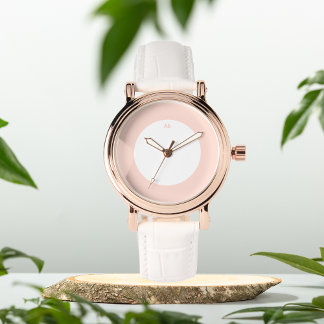 Montre Initiales rose rose Dusty personnalisées eWatch Wa