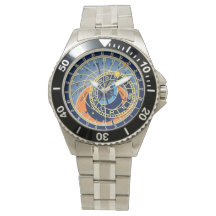 Montre inoxydable pour hommes, horloge astronomiqu
