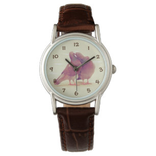 Montre Inséparables rétro embrasser Pigeon