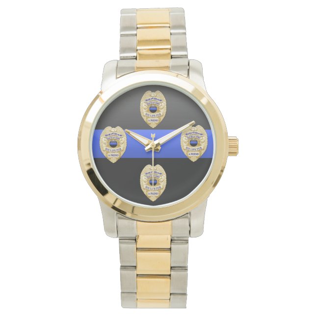 Montre Insigne de ligne bleue mince (devant)