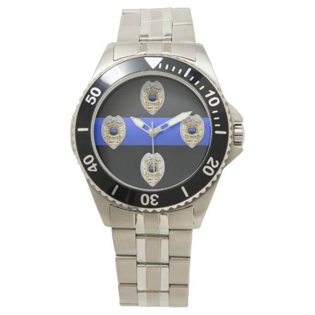 Montre Insigne de ligne bleue mince (devant)