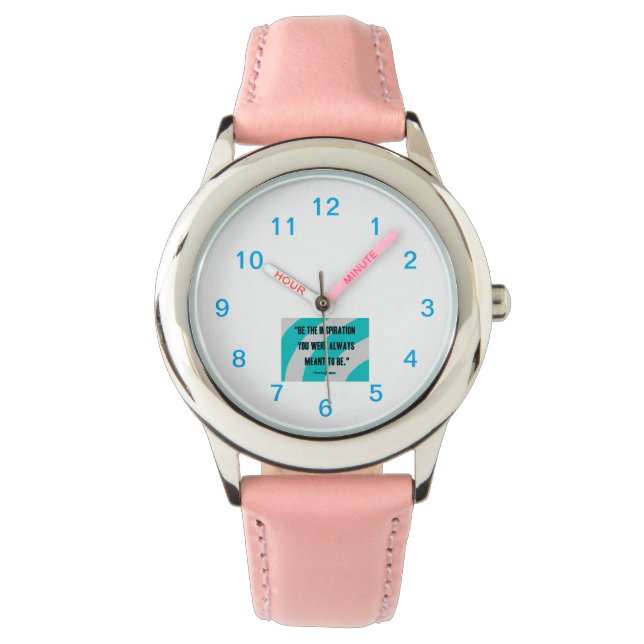 Montre Inspiration Kid's Pink Leather Strap Watch (devant)