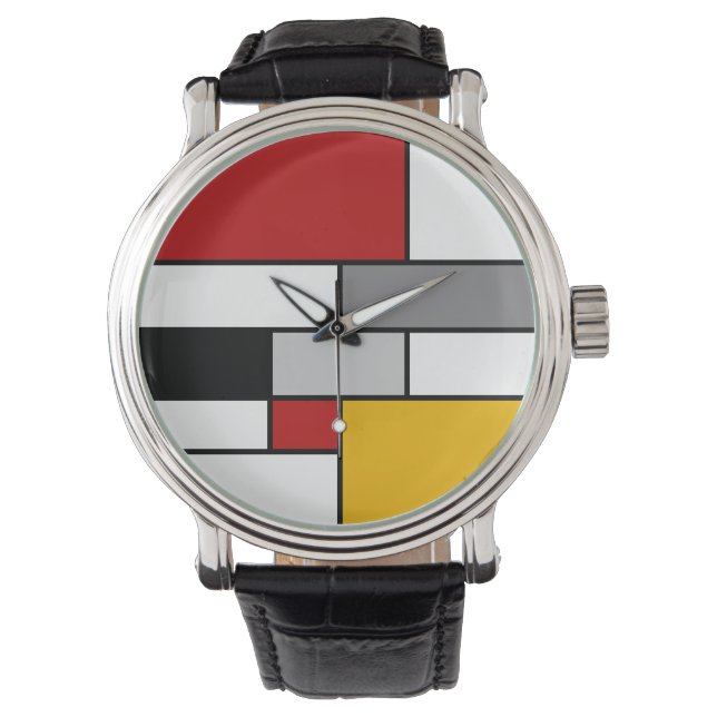 Montre Inspiration mondrienne colorée (devant)