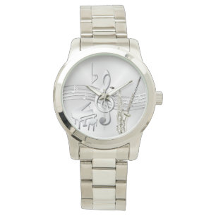 Montre instrument de musique argent bracelet